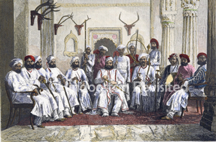 /data/Original Prints/Portraiture, Portraits, Occupations, Trades and Professions, People/DURBAR OF THE MAHARAJAH OF REWAH, AT GOVINDGHUR.jpg